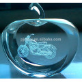 Nouveau design pomme en cristal pour le souvenir gravé gravure logo apple